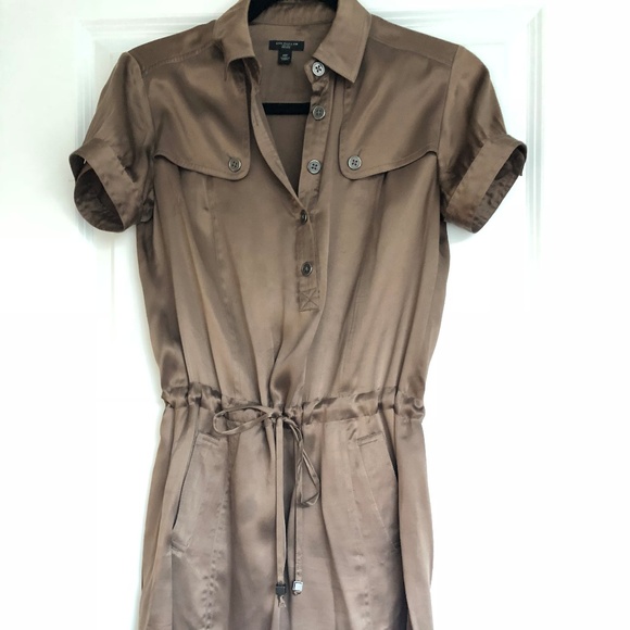 Ann Taylor Bronze Silk Cargo Dress - Picture 1 of 1